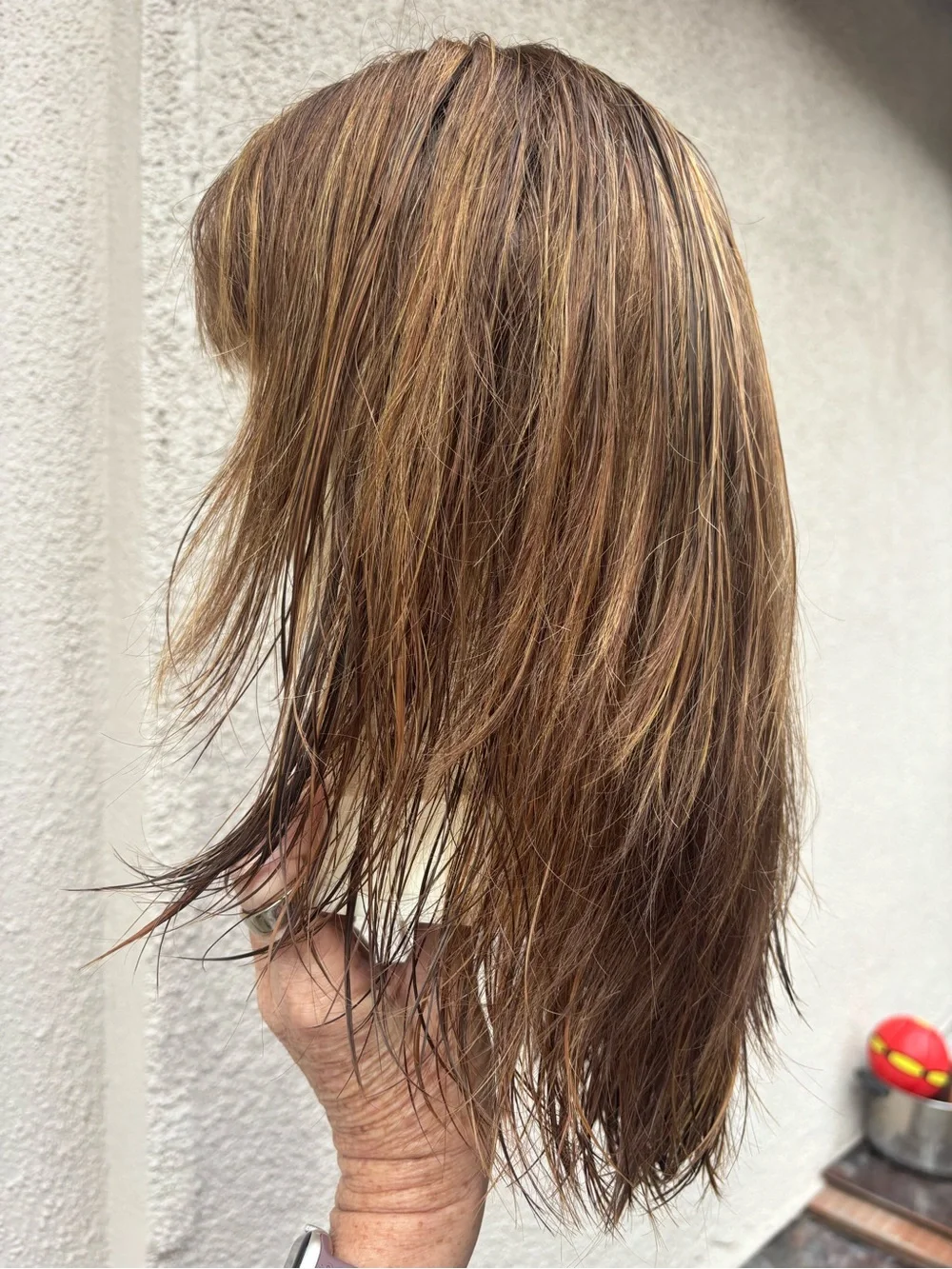 Wig pro Remy human hair  wig  mono top Adele pre owned brown red copper
